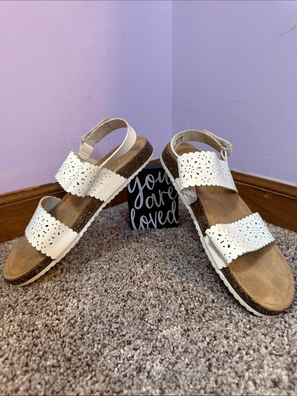 White sandals